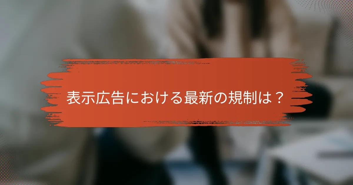 表示広告における最新の規制は？