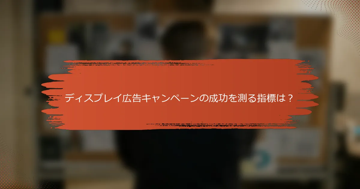 ディスプレイ広告キャンペーンの成功を測る指標は？