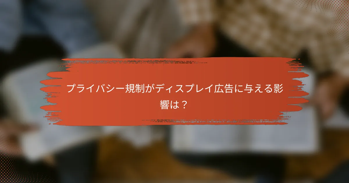 プライバシー規制がディスプレイ広告に与える影響は?