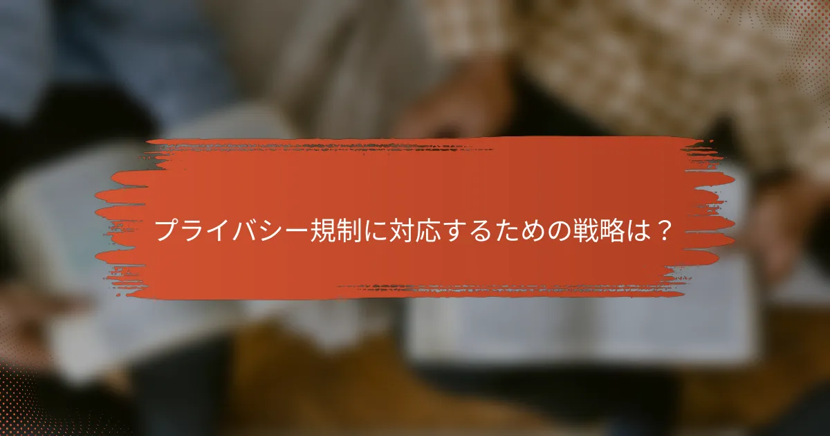 プライバシー規制に対応するための戦略は?