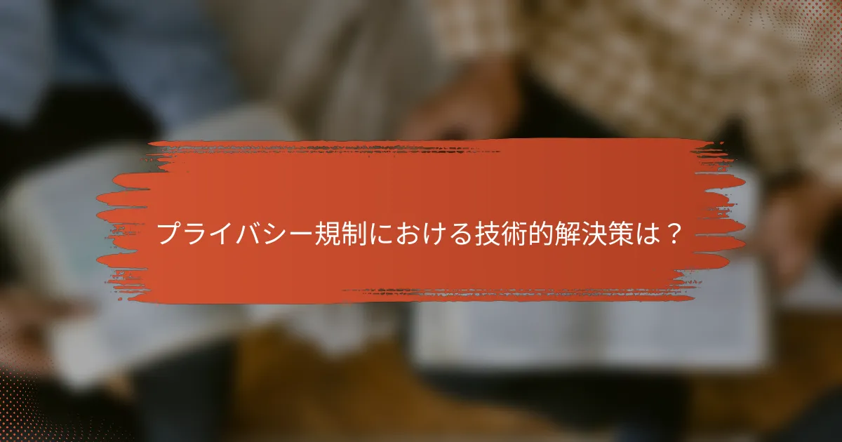 プライバシー規制における技術的解決策は?
