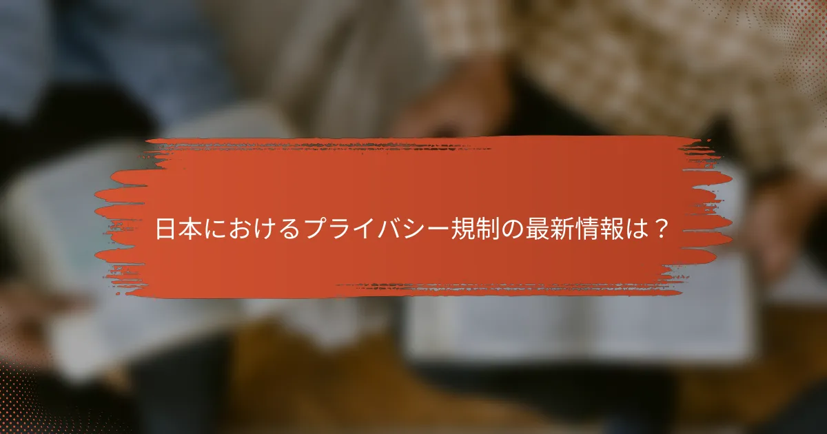 日本におけるプライバシー規制の最新情報は?