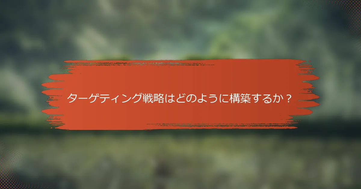 ターゲティング戦略はどのように構築するか？