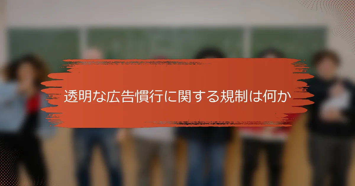 透明な広告慣行に関する規制は何か